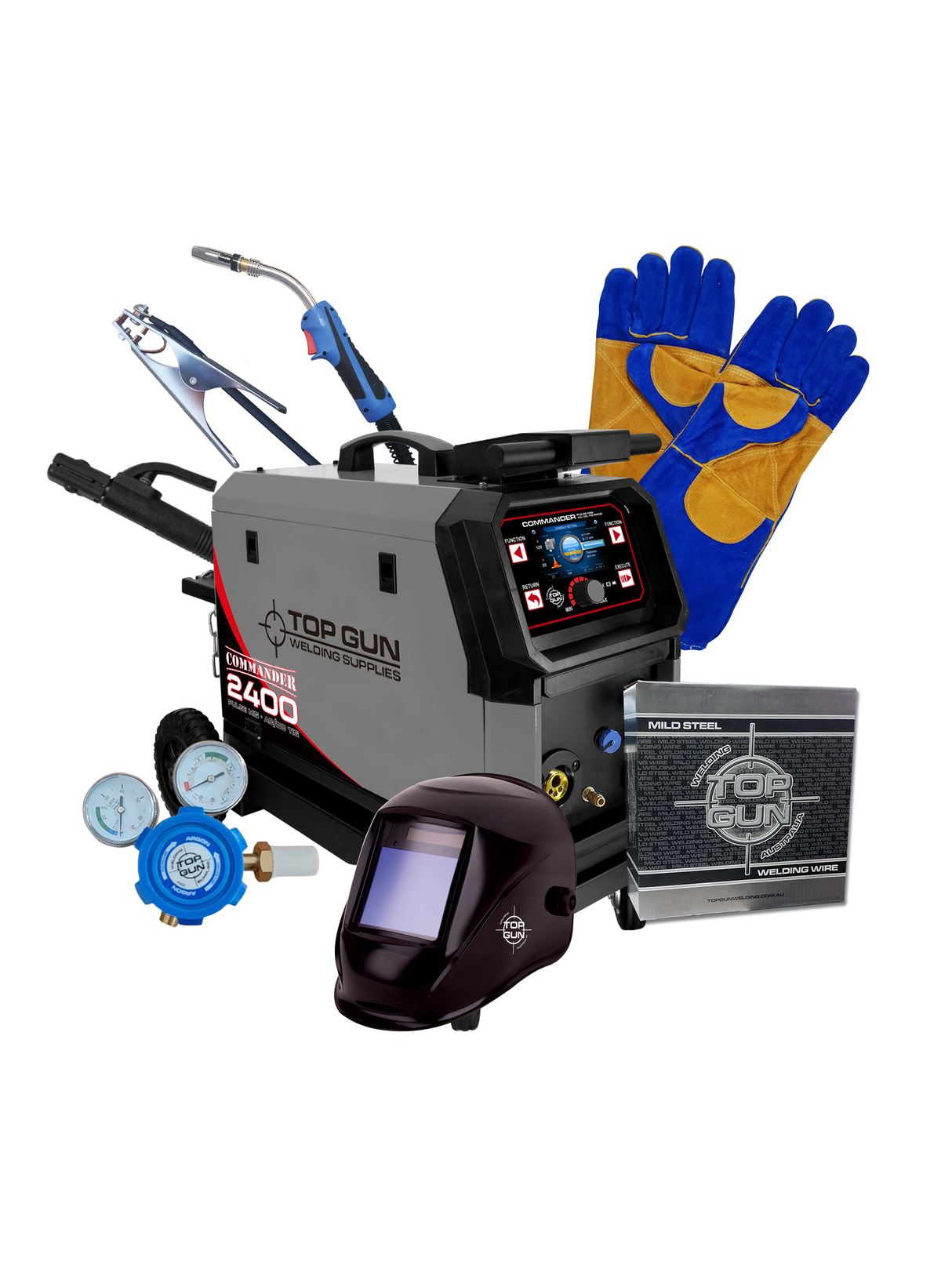 Commander 2400 Bundle Synergic Pulse Mig, AC/DC Tig & Stick Welder