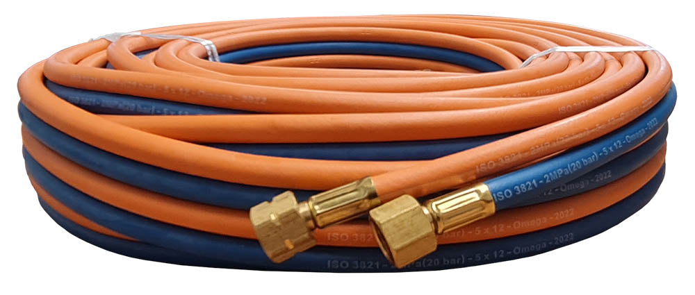 Top Gun Omega Oxygen / LPG Fitted 5mm Twin Hose